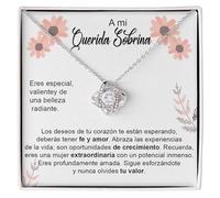 Collar Mujer sobrina De la Abuela Abuelo Tío o Tía Idea de Regalo para Ella Acabado en Plata u Oro Joya para Cumpleaños o Navidad - Caja con DEDICATORIA incluida (Querida Sobrina)