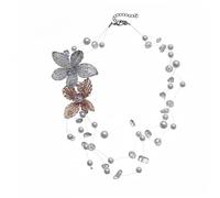 Collar multicapa de perlas con cuentas de cristal, moderno y dulce, cadena de cuello