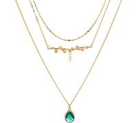 Collar multicapa para mujer, collar con colgante de perlas de cristal, joyería de moda (como espectáculo, talla única) Handy and Professional