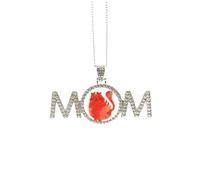 Collar naranja con diseño de gato gordo en acuarela para el día de la madre, regalo para mamá, abuela, joyería de cumpleaños, Medium