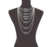 Collar Omega Collar de Plata de Ley 925 Blanco 1,7mm 45cm Largo Cadena F