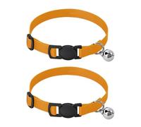 Collar para cachorros con degradado verde azulado, naranja, rosa, paquete de 2 unidades, collar ligero para perro pequeño, longitud ajustable de 10.6 a 17.1 pulgadas