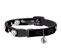 Collar para Gato Aristocats Marie 3 Poses Because Im a Lady Thats por qué Negro 8 a 12 Pulgadas 0.5 Pulgadas de Ancho