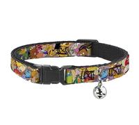 Collar para Gato con diseño de Nick 90's Rewind Character Mash Up Collage2 Rosas de Breakaway de 1/2" x 8-12"/M