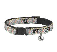 Collar para Gato con diseño de níquel 90 con Texto en inglés Nick 90's Rewind 8-Character Mash Up Collage White, tamaño Mediano, 1,27 x 20,32 cm