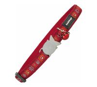 Collar para Gato Red Dingo Style Rojo 20-32 cm Huella de animal