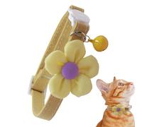 Collar para gatos ajustable - 11.81x0.39x1.57 pulgadas Bonito collar con campana floral, accesorio suave y ligero para mascotas, diseño de seguridad cómodo | Decoración de cuotas