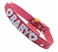 Collar para gatos y cachorros en cuero rojo personalizado GogiPet®