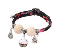 Collar para gatos y mascotas, collar de gatito con cuentas de cedro con campana, decoración de cuello de animales pequeños, medianos y grandes, uso durante todo el día, para sala de estar, patio