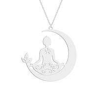 Collar para hombre, accesorios de moda, collar de yoga para mujer, Namaste, Zen, chakras, loto, meditación, joyería de luna