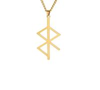 Collar para hombre, amuleto de runa para amor y paz, collar con colgante de runas vikingas nórdicas, protección Futhark, joyería religiosa