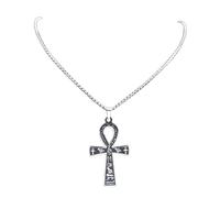 Collar para hombre, cadena de mitología egipcia con cruz Ankh, clave de la vida, collar de cadena de mitología, joyería bijoux homme