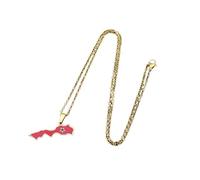 Collar para hombre, colgante de bandera del mapa del Reino de Marruecos, joyería étnica africana Le Royaume Du Maroc con bandera nacional