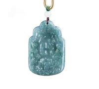 Collar para hombre, colgante de piedra de jade de agua azul natural con colgante de la fortuna sonríe sobre alguien, collar de jadeíta de joyería vintage regalo de la suerte para mujeres