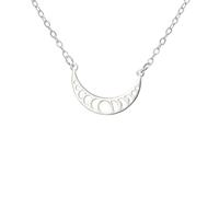 Collar para hombre, collar con colgante de fase lunar para mujer, color dorado y plateado, amuleto de bruja y luna creciente, regalo de joyería