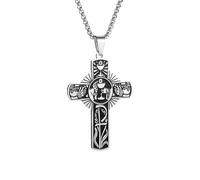 Collar para hombre, collar de cruz de jugo de uva con halo de eucaristía cristiana, para hombres y mujeres, joyería católica del Espíritu Santo, joyería de la iglesia