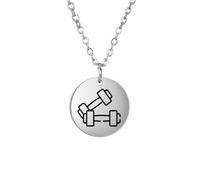 collar para hombre collar de cruz de plata personalizado Collares colgantes con mancuernas Levantamiento de pesas Barra Estilo atlético Charm Regalo para hombres Entusiasta del fitness el regalo