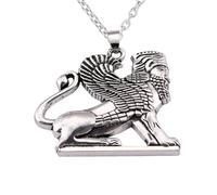 Collar para hombre, collar de declaración de pandente cultural para hombre, imperio persa, religión, zoroastrismo, collares para mujer, esfinge