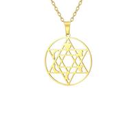 Collar para hombre, collar de estrella hexagonal del judaísmo, colgante de fase lunar sagrada, gargantilla para mujeres y hombres, joyería de bendición judía, regalo