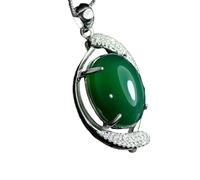 Collar para hombre, collar puro de marca de moda, con microincrustaciones de circonitas, esencia de jade verde para mujer, regalo