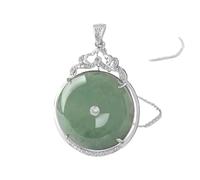 Collar para hombre con colgante de dona de jade natural, amuleto, joyería de lujo, jadeíta, piedras preciosas verdes, collares de la suerte