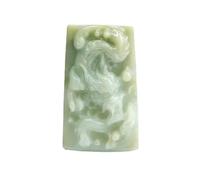 Collar para hombre con colgante de esmeralda natural, dragón amarillo y verde, collar de la marca Jade Stone