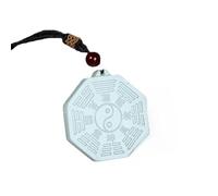 Collar para hombre con colgante de jade blanco chino natural Taiji Bagua de la suerte de la temporada, collar de jade para hombres y mujeres, joyería tallada hetiana