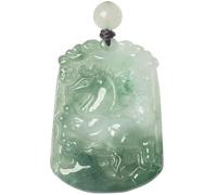 Collar para hombre con colgante de jade, zodiaco, animal, unisex, rata, buey, tigre, conejo, dragón, serpiente, caballo, oveja, mono, pollo, perro, cerdo