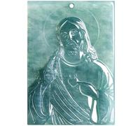 Collar para hombre con colgante de jadeíta de Jesús, accesorios de moda, piedra de lujo, jade vintage, regalos para mujeres diseñadoras