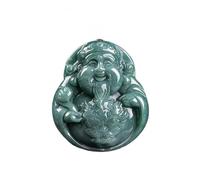 Collar para hombre con colgante de jadeíta del Dios de la riqueza, accesorios de jade real, collar de amuleto tallado, regalos para mujeres, talismanes