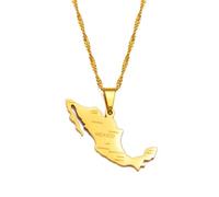 Collar para hombre, con colgante de mapa de México con ciudades, para mujeres y niñas, joyería de mapas mexicanos
