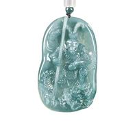 Collar para hombre con colgante de rey mono de jadeíta, amuleto tallado de lujo, regalo vintage para mujer, joyería real