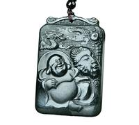 Collar para hombre, exquisito colgante de jade Turandot 'Moment of Decision', diseño original, hecho a mano, cuarzo ahumado, forma geométrica, collar unisex