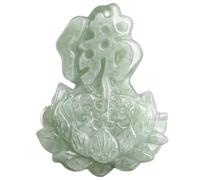 Collar para hombre, jadeíta de hielo natural, tallada budismo, flor de loto, amuleto de la suerte, collar de lujo de jade de moda, regalo de joyería