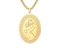 Collar para hombre, mitología griega, dios del mar, poseidón, collar vintage con patrón tridente, collares de amuleto de doble cara