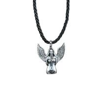 Collar para hombre para mujer, alas de ángel, colgante femenino desnudo, dama de la suerte, amor, amor, collar de boda, regalo de dama de honor