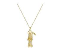 Collar para hombre para mujer, clásico con micro incrustaciones de búho, ojos negros, guadaña de la muerte, encanto, regalo para niña