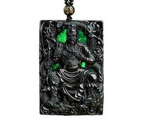 Collar para hombre para mujer, colgante de jadeíta negra verde oscuro natural, collar de Jade, collar de hielo de jade para hombre y mujer, joyería dominante atmosférica