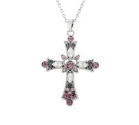 Collar para hombre para mujer, collar con colgante de cruz de cristal bohemio para mujer, cadena de clavícula de creencia religiosa, joyería de regalo de recuerdo