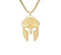 Collar para hombre para mujer, collar de casco de guerrero vikingo, color dorado/plateado, colgante clásico vintage, joyería para novio, regalo