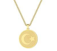 Collar para hombre para mujer, collar de estrella de luna para mujer, dije redondo, luna creciente, declaración, espacio, joyería, accesorios, collares