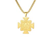 Collar para hombre para mujer, collar exorcista de San Benito, colgante de cruz cristiana de Jesús, joyería de doble cara