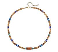 Collar para hombre para mujer, collar retro azul con cuentas de madera de piedra natural, collar bohemio de concha de coco para hombre, accesorios de joyería
