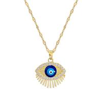 Collar para hombre para mujer, collar retro con colgante de ojo azul para mujeres y niñas, cadena de clavícula, regalo par