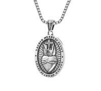 Collar para hombre para mujer, collar vintage del Sagrado Corazón de Jesús para hombres y mujeres, colgante de cruz religiosa, joyería de motociclista