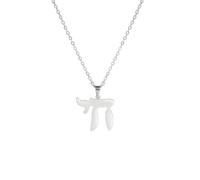 Collar para hombre para mujer, con dije de símbolo de Hai Chai con letra hebrea, collar con colgante de signo de vida, joyería religiosa