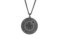 Collar para hombre para mujer, diseño vintage de matriz mágica penta, media luna, círculo, sol, luna, estrella, buena suerte, amor eterno, joyería para el cuello