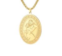 Collar para hombre para mujer, mitología griega, dios del mar, poseidón, collar vintage con patrón tridente, joyería de doble cara