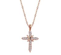 Collar para hombre para mujer, N451 N452 Cruz Jesucristo, collares con colgante de color oro rosa, joyería con circonita cúbica, cristal de Navidad H Sale