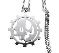 Collar para hombre para mujer, símbolo de letra griega simple; collar de color plateado, colgante de joyería psicología Kettings